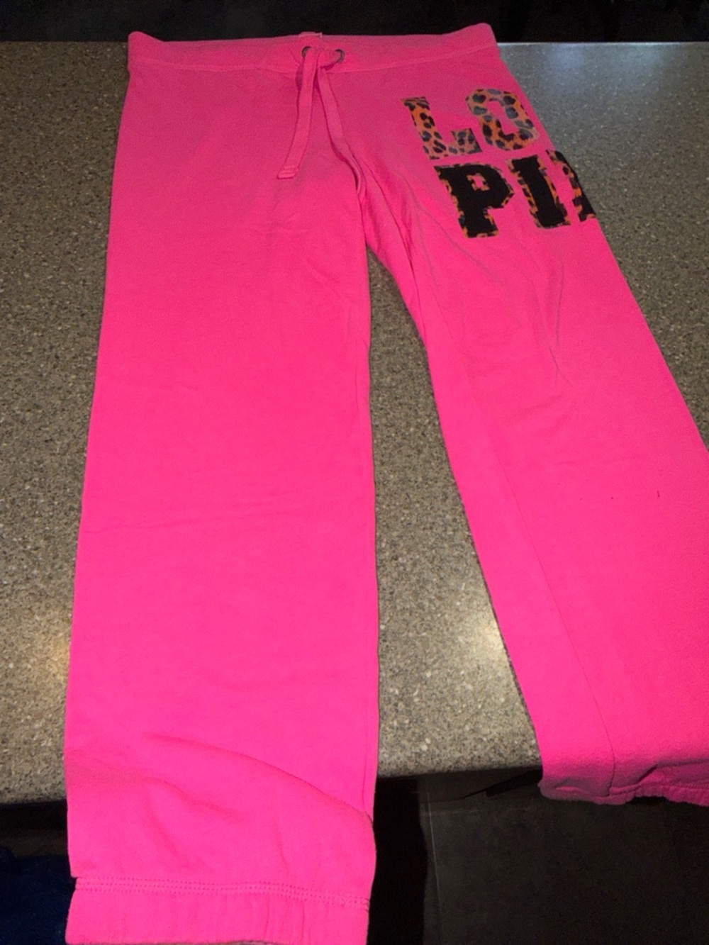 Y2k PINK Victoria's Secret Joggers with Leopard Print